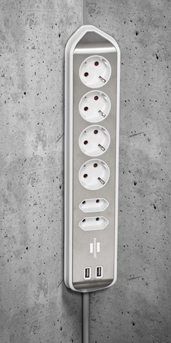 Stekkerdoos Brennenstuhl Estilo 6vdig USB 2m wt 1 Stuk-2