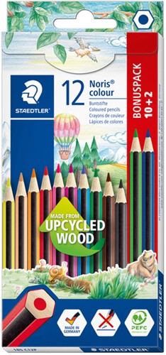 Kleurpotlood Staedtler Noris 185 set à 10+2 kl 12 Stuk