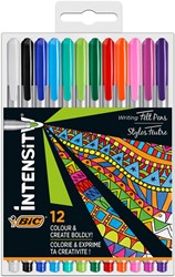 Fineliner Bic Intensity M assorti 12 Stuk