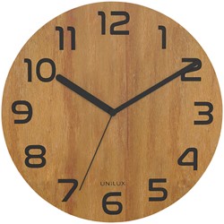 Wandklok Unilux Palma bamboe zwart 1 Stuk