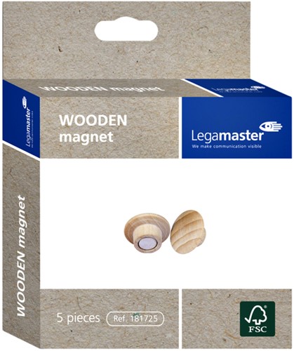 Magneet Legamaster hout 5 stuks 5 Stuk-1
