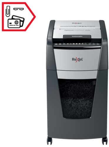 Papiervernietiger Rexel Optimum Auto 300M 2x15mm 1 Stuk-3