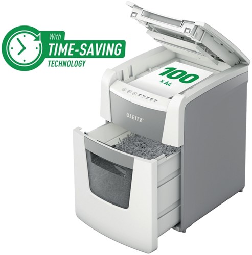 Papiervernietiger Leitz IQ Auto+ Small Office 100 P5 snippers 2x15mm-3