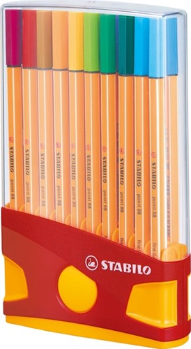 Fineliner STABILO point 88 ColorParade rollerset geel/rood F ass 20st-5