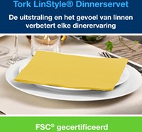 Dinerservet Tork Linstyle Premium 50 vel geel 50 Vel-2