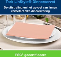 Dinerservet Tork Linstyle Premium 50 vel koraal 50 Stuk-2