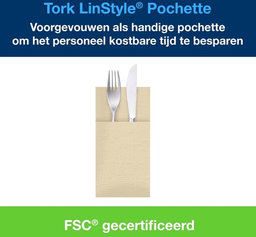 Pochette Tork Linstyle Premium 1laags crème 50 Stuk-2
