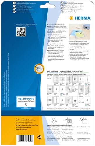 Etiket HERMA 4585 210x297 weerbest 10st transp mat 10 Vel-3