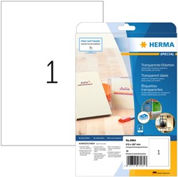Etiket HERMA 8964 210x297mm 10st transp glanzend 10 Vel