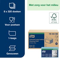 Reinigingsdoek Tork W8 Premium 1laags blauw 40 Vel-3