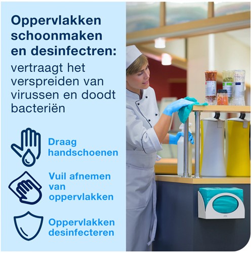 Reinigingsdoek Tork W8 Premium 1laags blauw 40 Stuk-2