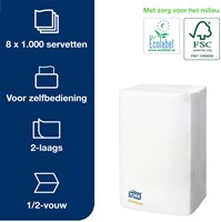 Servet Tork N4 Premium halvevouw 2laags wit 1000 Vel-2