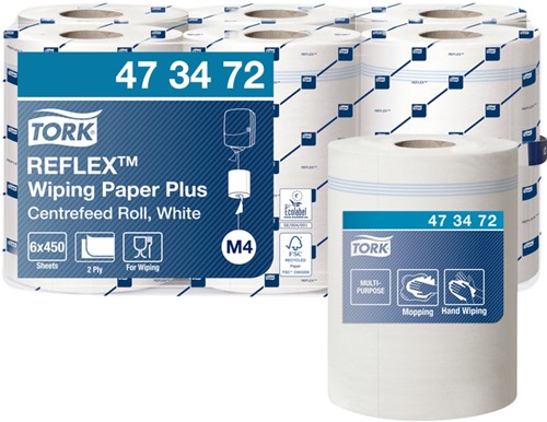 Poetspapier Tork M4 Advanced 2laags 450 vel wit 450 Vel