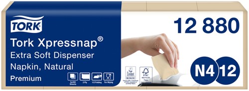 Servet Tork N4 Premium halvevouw 2laags naturel 1000 Vel