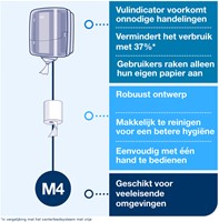 Handdoekroldispenser Tork M4 Performance turquoize 1 Stuk-3