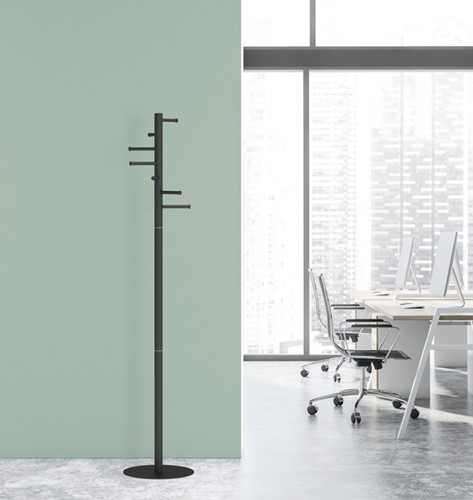 Kapstok MAUL Caurus staand 177cm 7 haken zwart RAL9004-3
