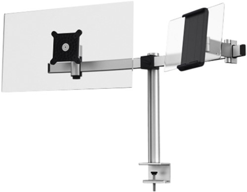 Monitorarm Durable met klem voor 1 scherm en 1 tablet