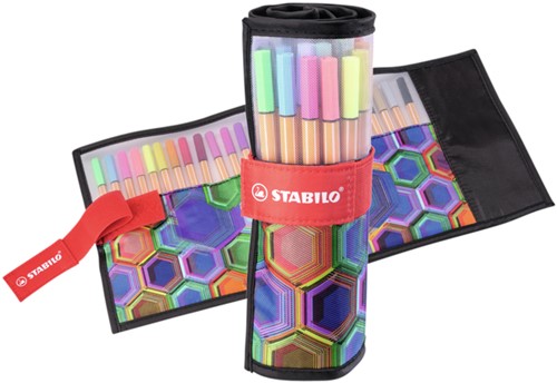Fineliner STABILO point 88/25 Arty rollerset zwart fijn ass 25st-2