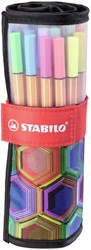 Fineliner STABILO point 88/25 etui zw F assorti 25 Stuk