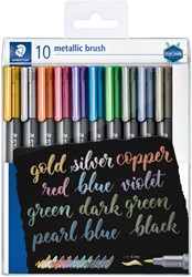 Brushpen Staedtler metallic etui à 10 kleuren 10 Stuk