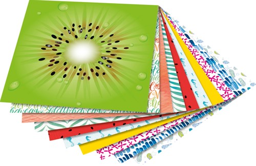 Vouwblaadjes Folia 80gr 15x15cm 50v 2z tropical 50 Vel-2