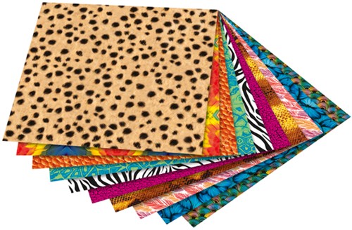 Vouwblaadjes Folia 80gr 15x15cm 50v 2z wildlife 50 Vel-2