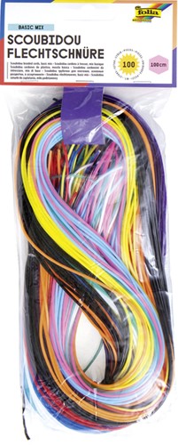 Scoubidoo touwtjes Folia 100cm 100st ass kleuren 1 Stuk