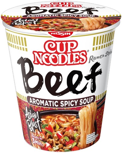 Noodles Nissin 5 spices beef cup 1 portie