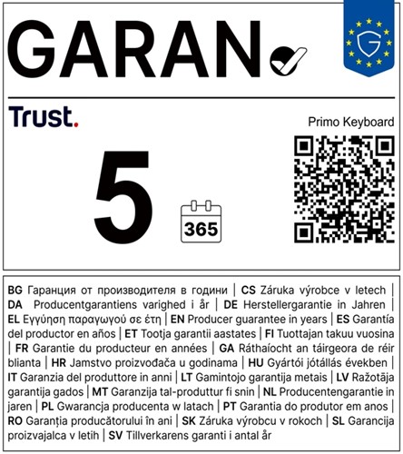 Toetsenbord Trust Primo QWERTY zwart-1