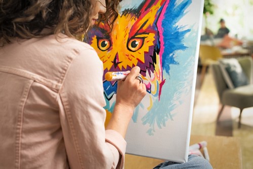 Acrylmarker edding e-5000 breed bessenrood 1 Stuk-2