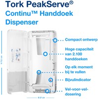 Handdoekdispenser Tork H5 Elevation wit 1 Stuk-3