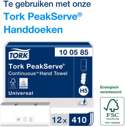 Handdoekdispenser Tork H5 Elevation PeakServe klein zwart 552558-2