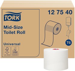 Toiletpapier Tork T6 Universal systeemrol 1-laags 135m wit 127540