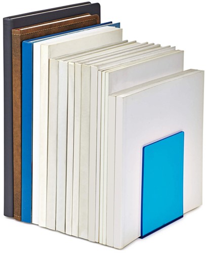 Boekensteun MAUL 10x10x13cm acryl neon blauw 2 Stuk-2