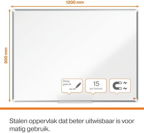 Whiteboard Nobo Premium Plus 90x120cm staal 1 Stuk-3