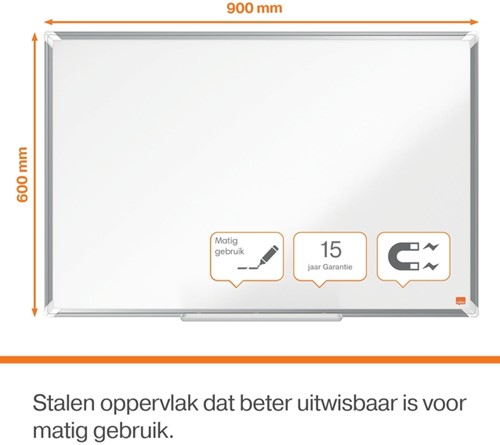 Whiteboard Nobo Premium Plus 60x90cm staal 1 Stuk-2