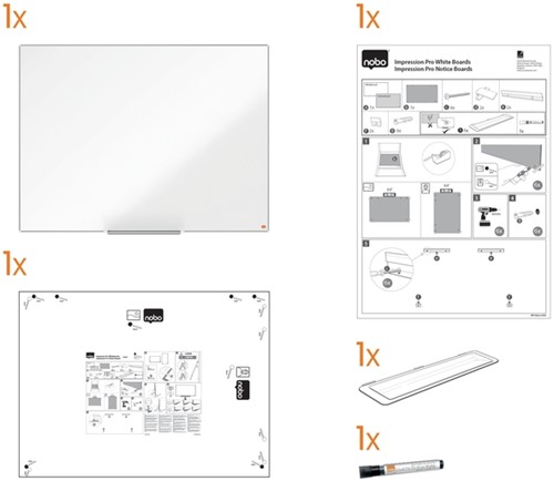 Whiteboard Nobo Impression Pro 90x120cm emaille 1 Stuk-2