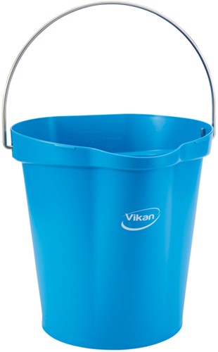 Emmer Vikan met schenktuit en maat 12l blauw 1 Stuk