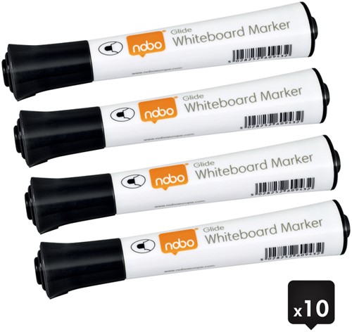Whiteboardmarker Nobo Glide rond zwart 2mm 1 Stuk-2