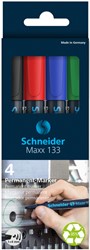 Viltstift Schneider Maxx 133 schuin 1-4mm assorti 4 Stuk