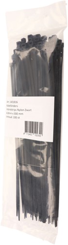 Kabelbinders IEZZY nylon 4.8x300mm D 81mm zwart 100 Stuk-2