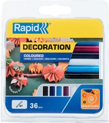 Lijmpatroon Rapid 7mm 5 kleuren assorti 36 Stuk