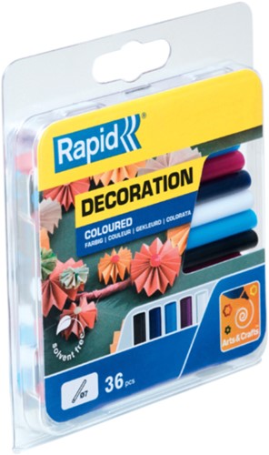 Lijmpatroon Rapid 7mm 5 kleuren assorti 36 Stuk-2