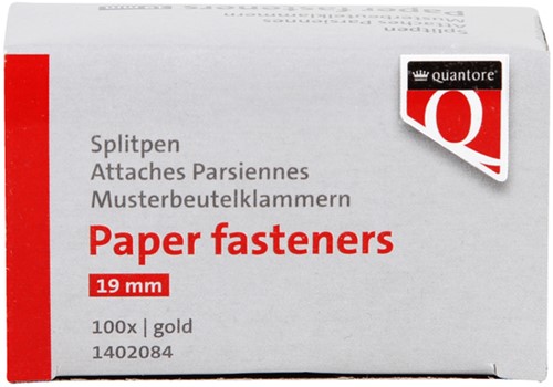 Splitpen Quantore 19mm goud 100 stuks 100 Stuk