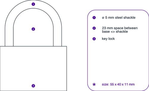 Hangslot Pavo  40mm 1 Stuk-1