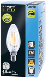 Ledlamp Integral E14 2700K warm wit 4.5W 250lumen 1 Stuk