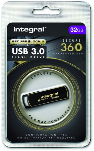 USB-stick Integral 3.0 Secure 360 32GB zwart 1 Stuk-2