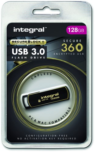 USB-stick Integral 3.0 Secure 360 128GB zwart 1 Stuk-2