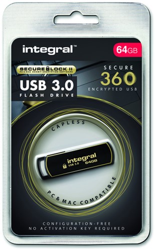USB-stick Integral 3.0 Secure 360 64GB zwart 1 Stuk-2