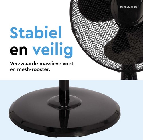 Statiefventilator BRASQ met remote 40cm zwart 1 Stuk-1